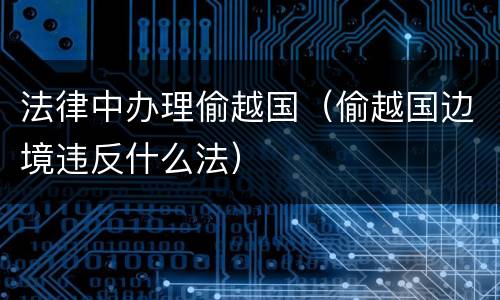 法律中办理偷越国（偷越国边境违反什么法）