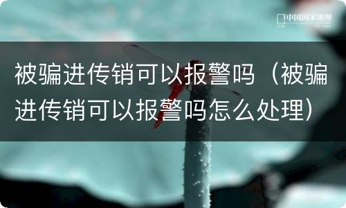 被骗进传销可以报警吗（被骗进传销可以报警吗怎么处理）