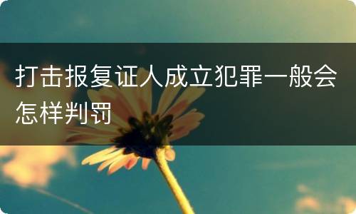 打击报复证人成立犯罪一般会怎样判罚