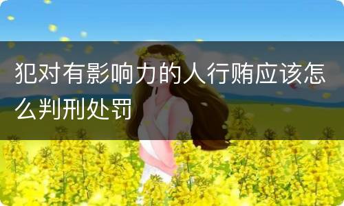 犯对有影响力的人行贿应该怎么判刑处罚