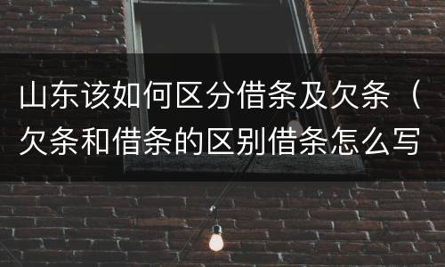 山东该如何区分借条及欠条（欠条和借条的区别借条怎么写）