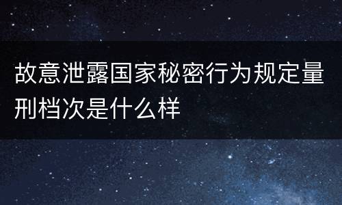 故意泄露国家秘密行为规定量刑档次是什么样
