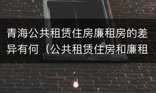 青海公共租赁住房廉租房的差异有何（公共租赁住房和廉租房）