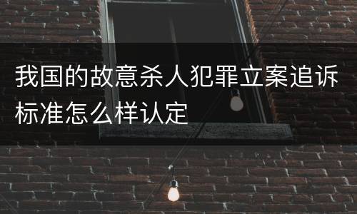 我国的故意杀人犯罪立案追诉标准怎么样认定