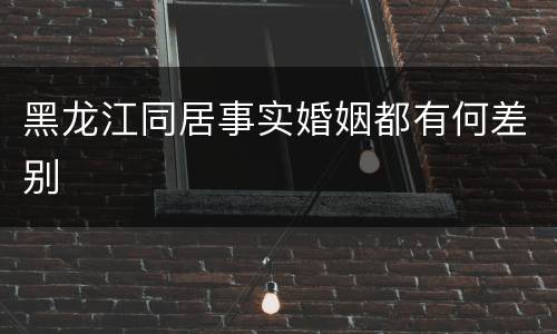 黑龙江同居事实婚姻都有何差别