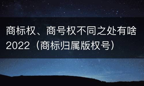 商标权、商号权不同之处有啥2022（商标归属版权号）