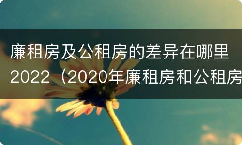 廉租房及公租房的差异在哪里2022（2020年廉租房和公租房的区别）