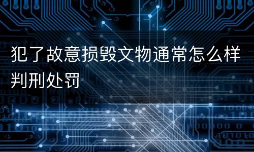 犯了故意损毁文物通常怎么样判刑处罚