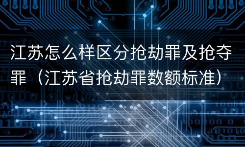 江苏怎么样区分抢劫罪及抢夺罪（江苏省抢劫罪数额标准）