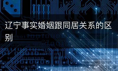 辽宁事实婚姻跟同居关系的区别