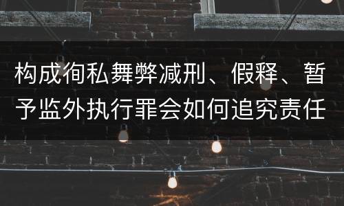 构成徇私舞弊减刑、假释、暂予监外执行罪会如何追究责任