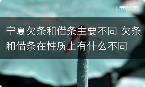 宁夏欠条和借条主要不同 欠条和借条在性质上有什么不同