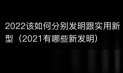2022该如何分别发明跟实用新型（2021有哪些新发明）