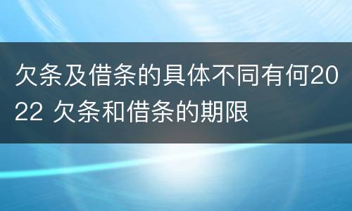 欠条及借条的具体不同有何2022 欠条和借条的期限