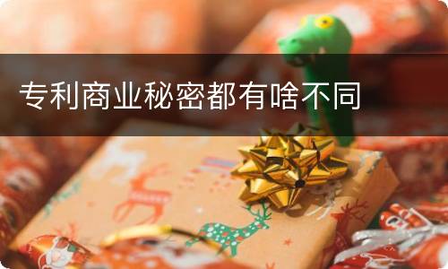 专利商业秘密都有啥不同