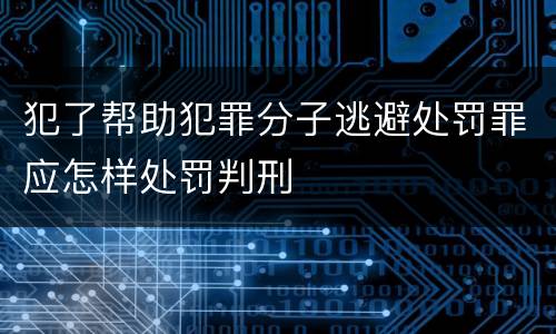 犯了帮助犯罪分子逃避处罚罪应怎样处罚判刑