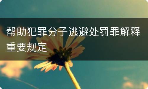 帮助犯罪分子逃避处罚罪解释重要规定
