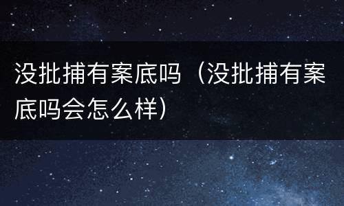 没批捕有案底吗（没批捕有案底吗会怎么样）