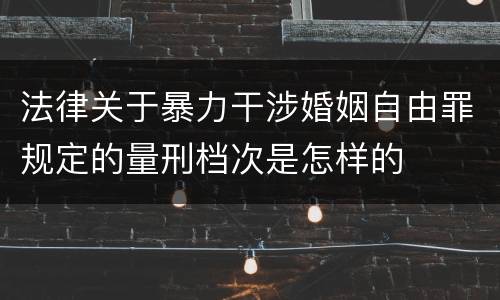 法律关于暴力干涉婚姻自由罪规定的量刑档次是怎样的