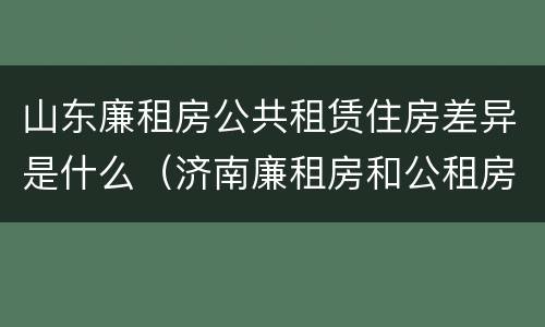 山东廉租房公共租赁住房差异是什么（济南廉租房和公租房的区别）