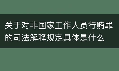 关于对非国家工作人员行贿罪的司法解释规定具体是什么