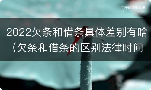 2022欠条和借条具体差别有啥（欠条和借条的区别法律时间多少年）