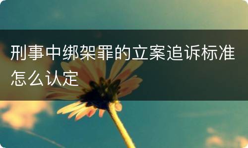 刑事中绑架罪的立案追诉标准怎么认定