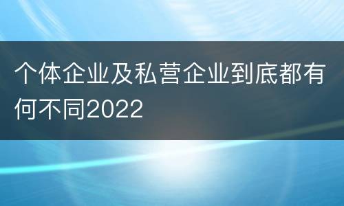 个体企业及私营企业到底都有何不同2022