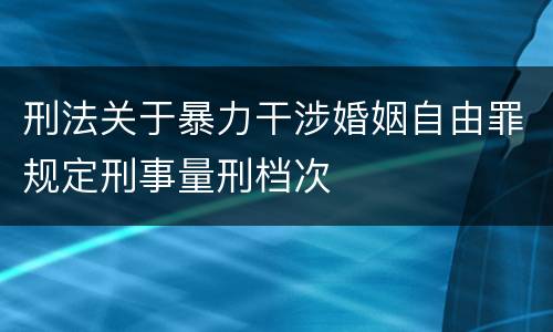 刑法关于暴力干涉婚姻自由罪规定刑事量刑档次