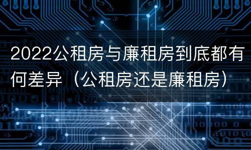 2022公租房与廉租房到底都有何差异（公租房还是廉租房）