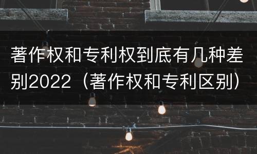著作权和专利权到底有几种差别2022（著作权和专利区别）