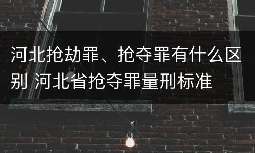 河北抢劫罪、抢夺罪有什么区别 河北省抢夺罪量刑标准