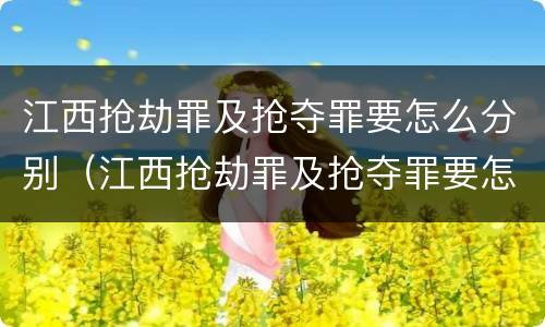江西抢劫罪及抢夺罪要怎么分别（江西抢劫罪及抢夺罪要怎么分别认定）