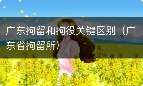 广东拘留和拘役关键区别（广东省拘留所）