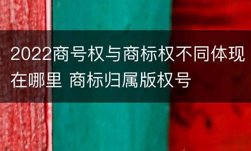 2022商号权与商标权不同体现在哪里 商标归属版权号
