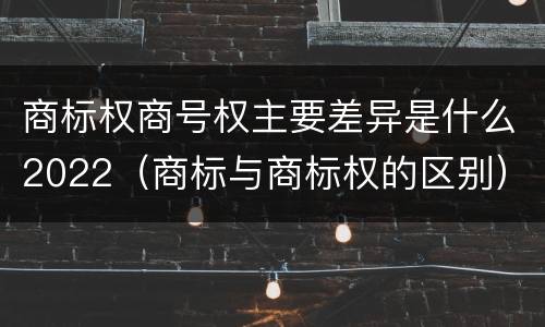 商标权商号权主要差异是什么2022（商标与商标权的区别）