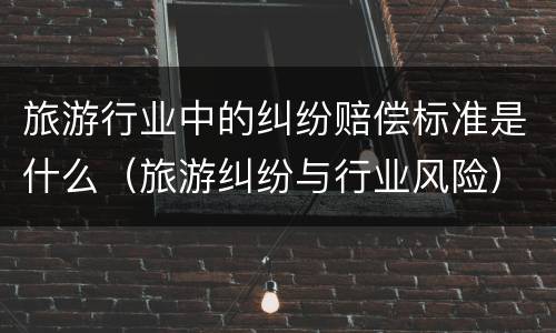 旅游行业中的纠纷赔偿标准是什么（旅游纠纷与行业风险）