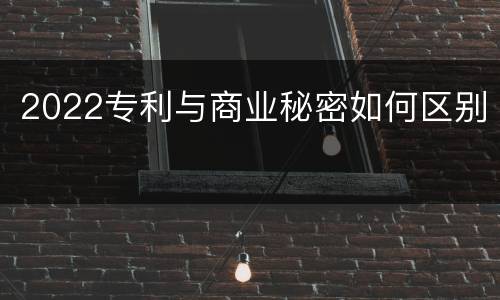 2022专利与商业秘密如何区别