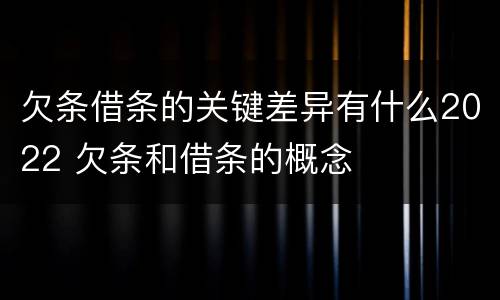 欠条借条的关键差异有什么2022 欠条和借条的概念