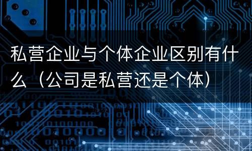 私营企业与个体企业区别有什么（公司是私营还是个体）