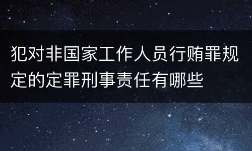 犯对非国家工作人员行贿罪规定的定罪刑事责任有哪些