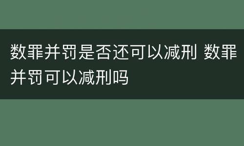 数罪并罚是否还可以减刑 数罪并罚可以减刑吗