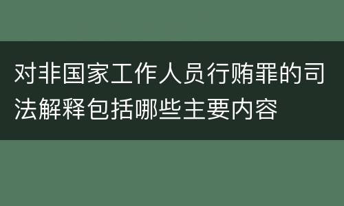 对非国家工作人员行贿罪的司法解释包括哪些主要内容