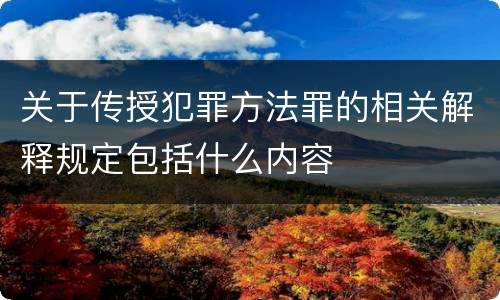 关于传授犯罪方法罪的相关解释规定包括什么内容