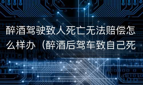醉酒驾驶致人死亡无法赔偿怎么样办（醉酒后驾车致自己死亡赔偿问题）