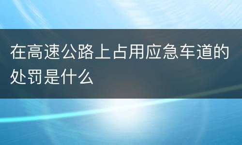 在高速公路上占用应急车道的处罚是什么