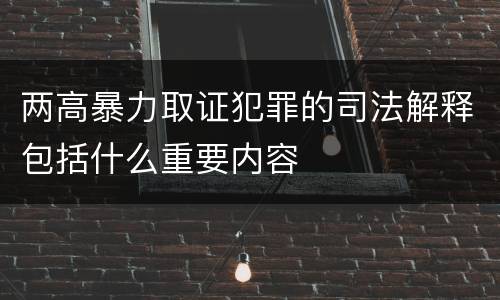 两高暴力取证犯罪的司法解释包括什么重要内容