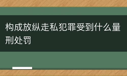 构成放纵走私犯罪受到什么量刑处罚
