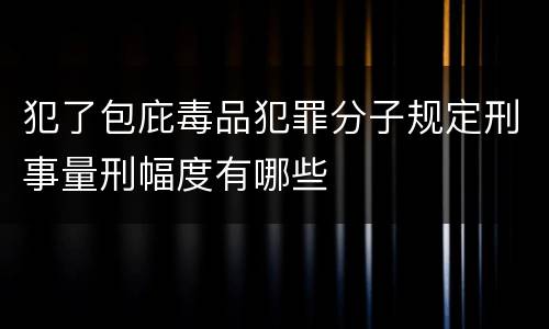 犯了包庇毒品犯罪分子规定刑事量刑幅度有哪些