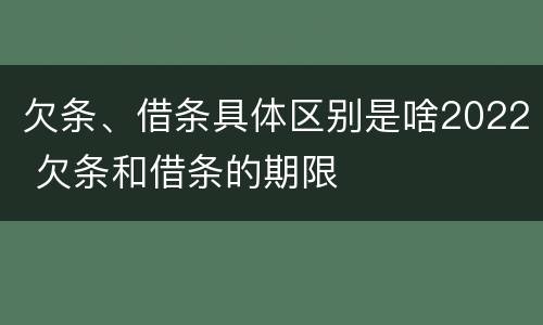 欠条、借条具体区别是啥2022 欠条和借条的期限